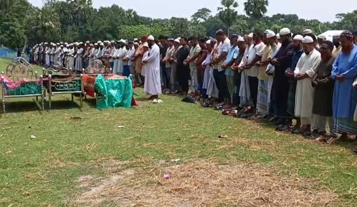 গাজীপুরে একই পরিবারের নিহত ৫ জনের দাফন সম্পন্ন