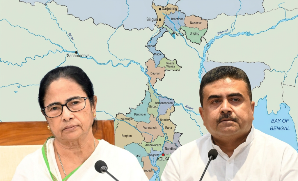 দীর্ঘ ১৫ বছর পর মমতা যুগের অবসান।মোদী ম্যাজিকে পশ্চিম বাংলায় শুভেন্দু অধিকারী`র একক আধিপত্য