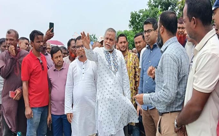 হবিগঞ্জের খোয়াই নদীর বিভিন্ন ফাটল পরিদর্শনে হুইপ জিকে গউছ